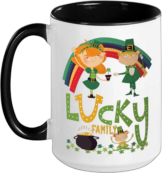 Lucky Family St Patricks Day Leprechaun Kids Irish Ceramic Mug