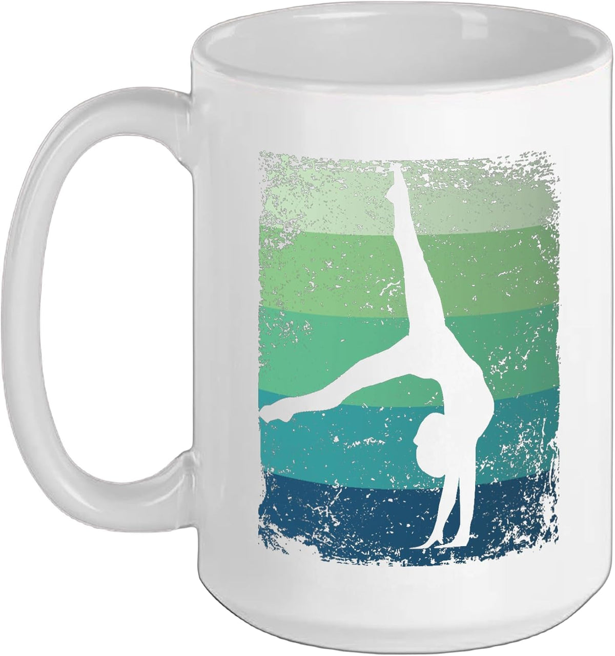 Gymnast With Floor Girls Kids Retro Rhythmic Gymnastics Ceramic Mug