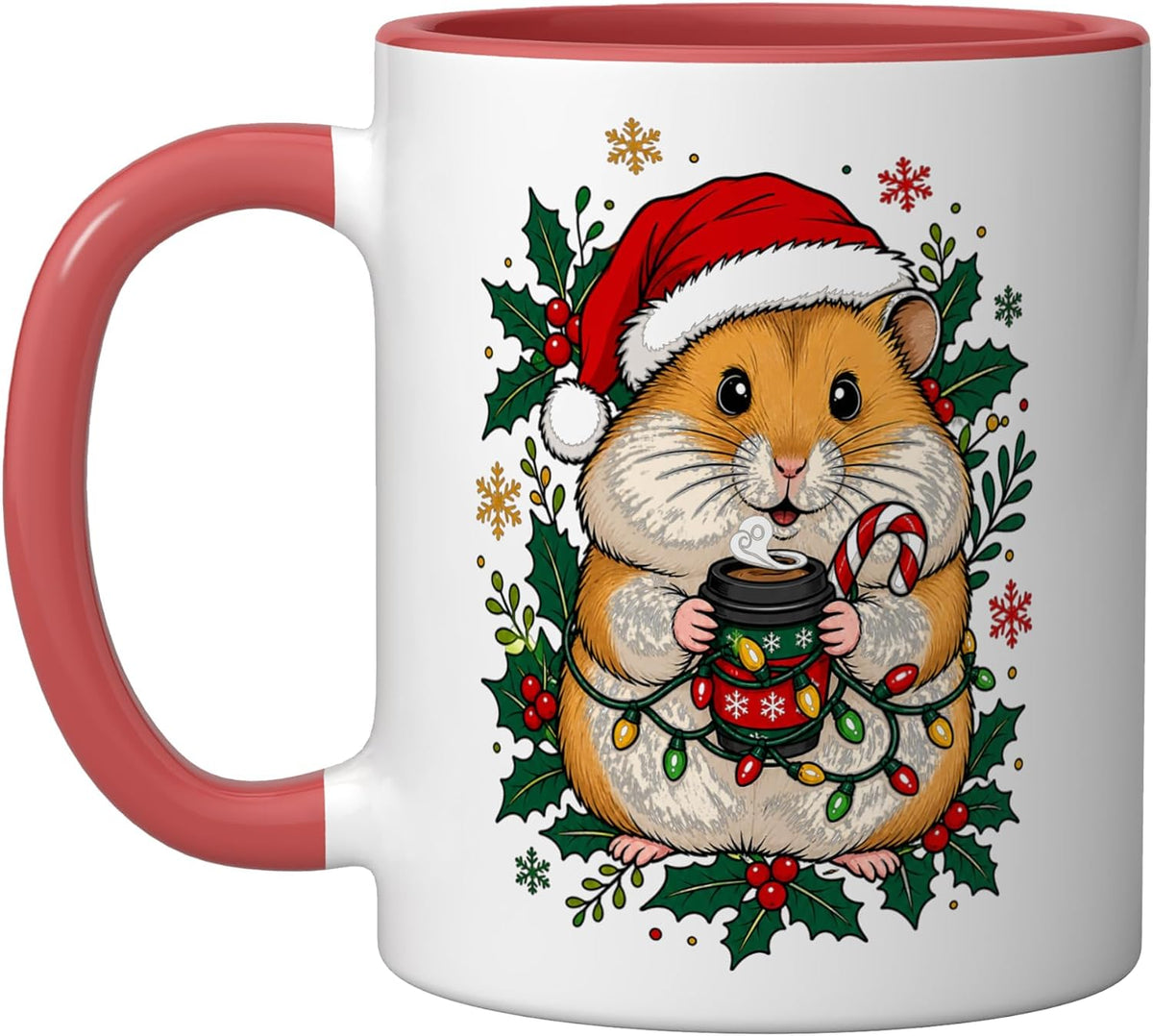 Christmas Hamster Santa Cute Funny Ceramic Mug