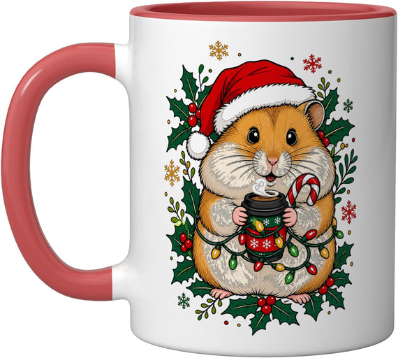 Christmas Hamster Santa Cute Funny Ceramic Mug