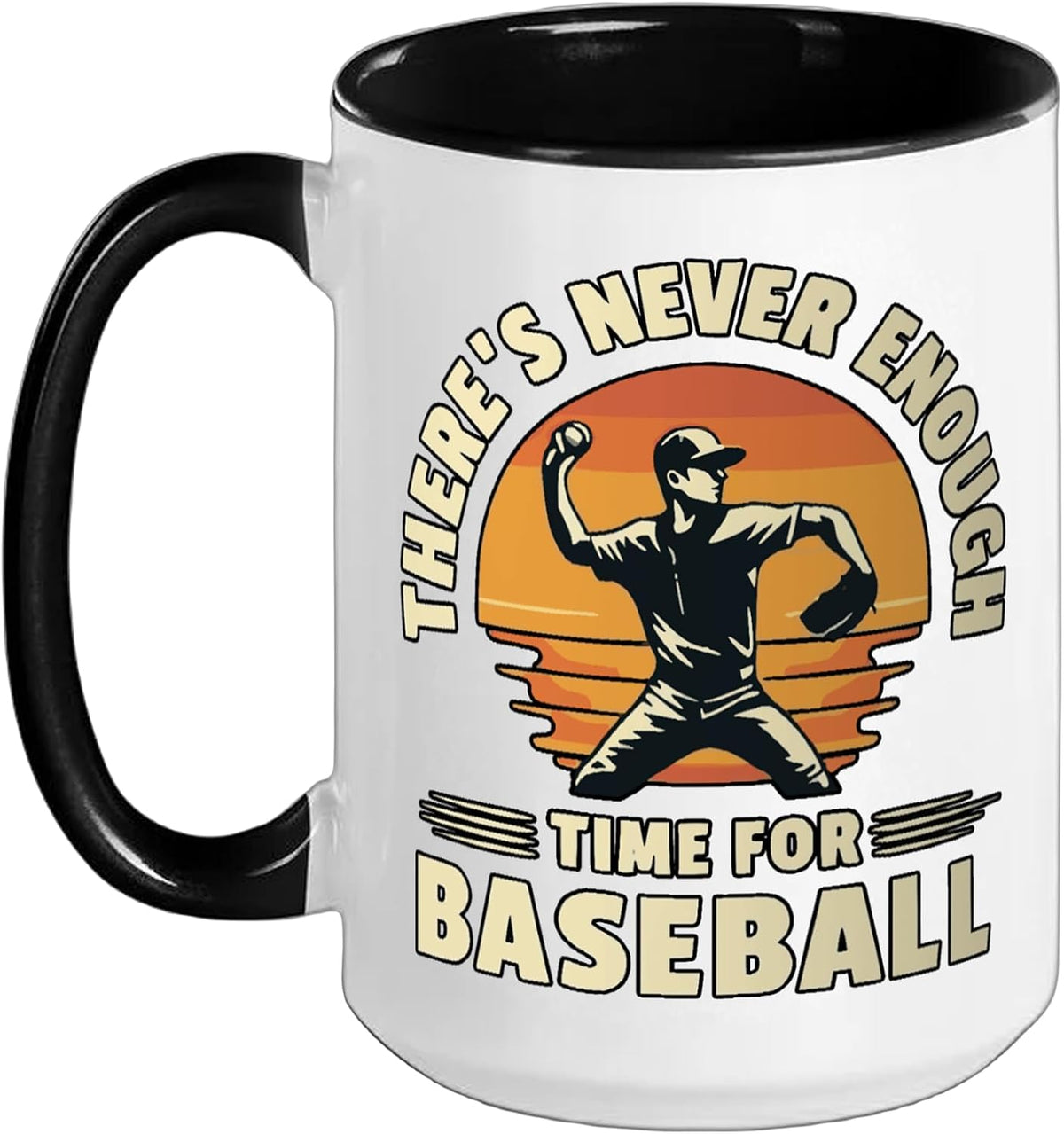 Baseball Player Pitcher Vintage Sunset Ceramic Mug