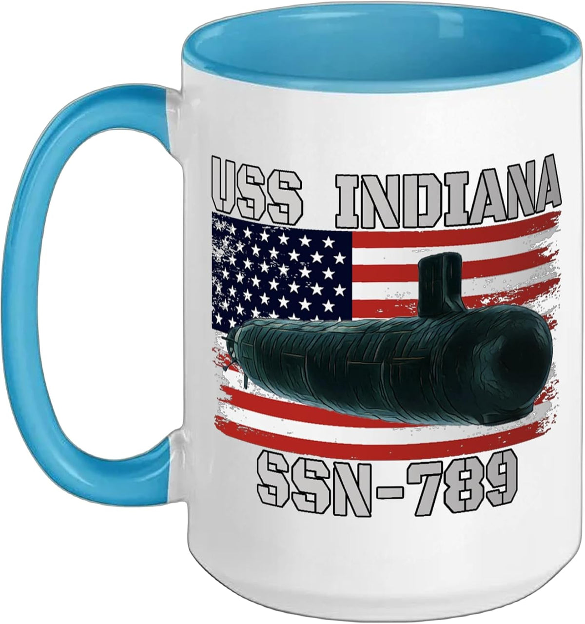 Submarine Uss Indiana Ssn-789 Veteran Grandfather Dad Son Ceramic Mug