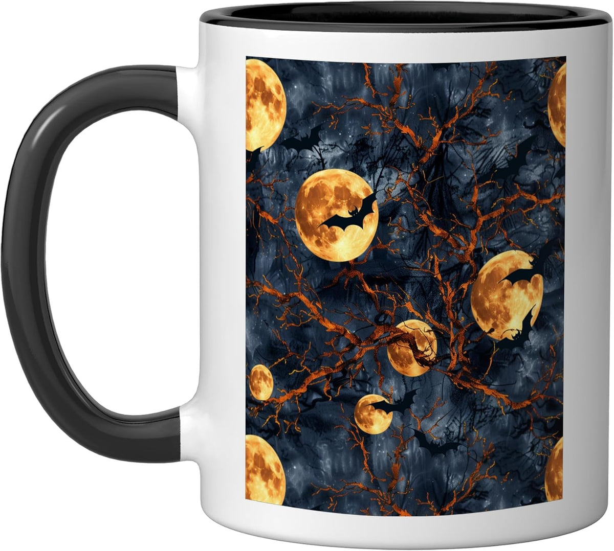 Eerie Mystical Spooky Forest Subtle Gothic Halloween Bat Ceramic Mug