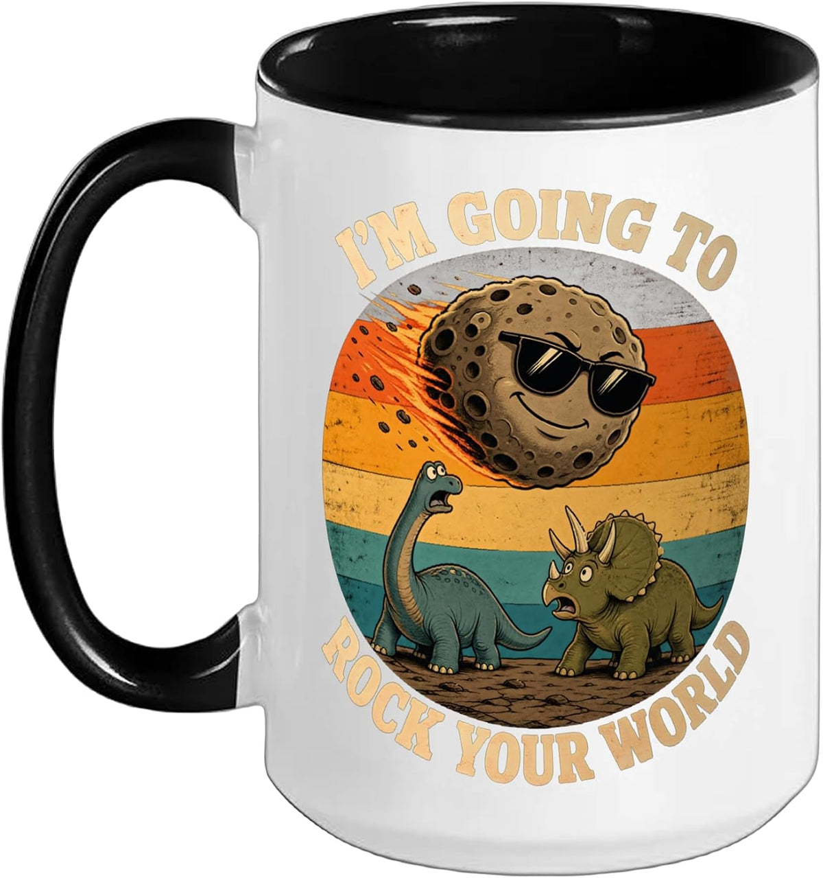 I'm Going To Rock Your World Paleontology Dinosaur Funny Ceramic Mug
