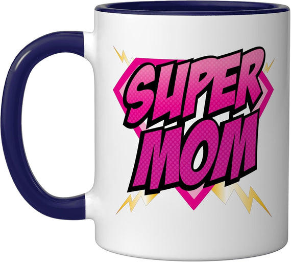 Super Mom Comic Book Burst Superhero Mommy Ceramic Mug