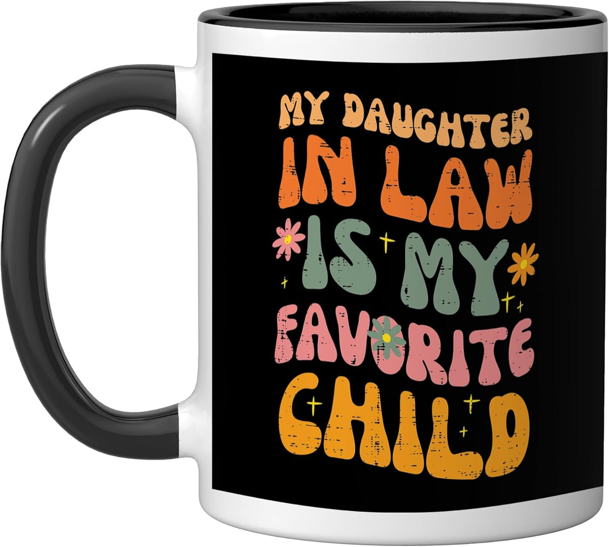 Daughter In Law Favorite Child Retro Fathers Day Papa Ceramic Mug