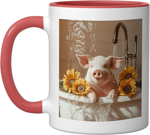 Pig Bath Flower Halloween Ceramic Mug