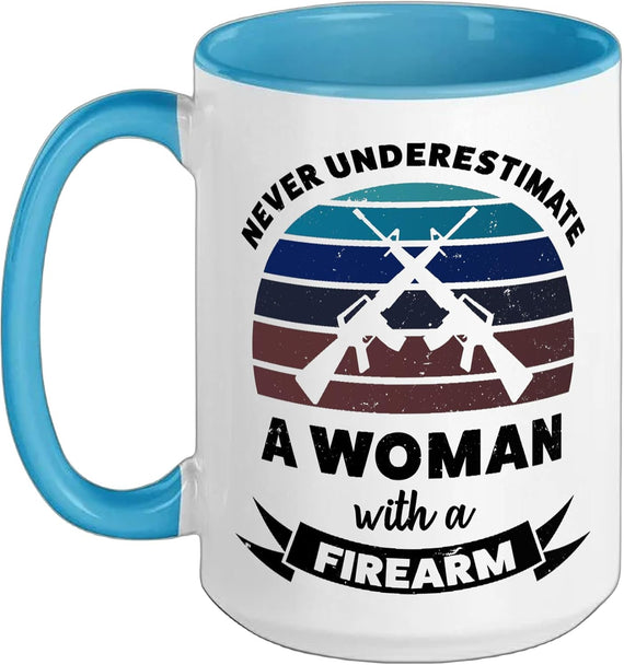 Woman with Firearm Funny Gun Gift Mom Secret Santa Ceramic Mug