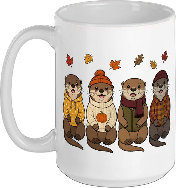 Sea Otter Fall Autumn Season Pumpkin Ceramic Mug