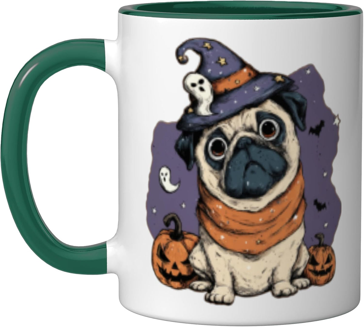 Pug Halloween Dark Ceramic Mug