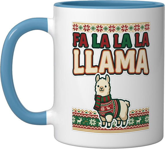 Llama Fair Isle Nordic Knit Sweater Mug