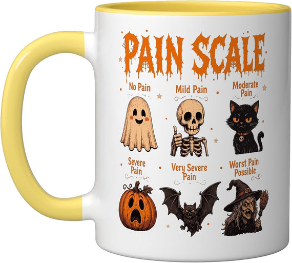 Retro Halloween Pain Scale Spooky Nurse Medical Staff Trauma Mug