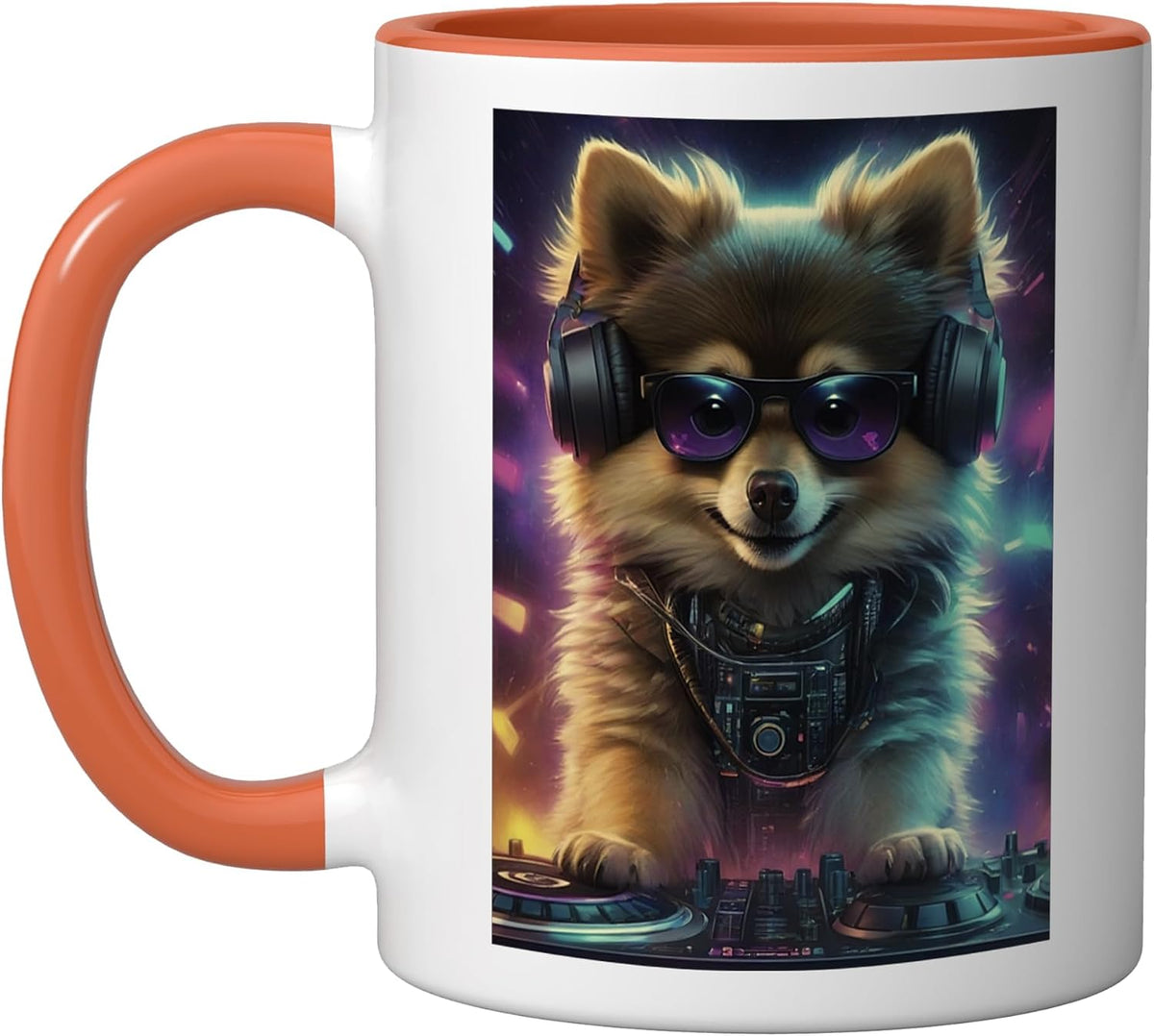 Cute Pomeranian Dj Party Dog to Fall in Love Ceramic Mug
