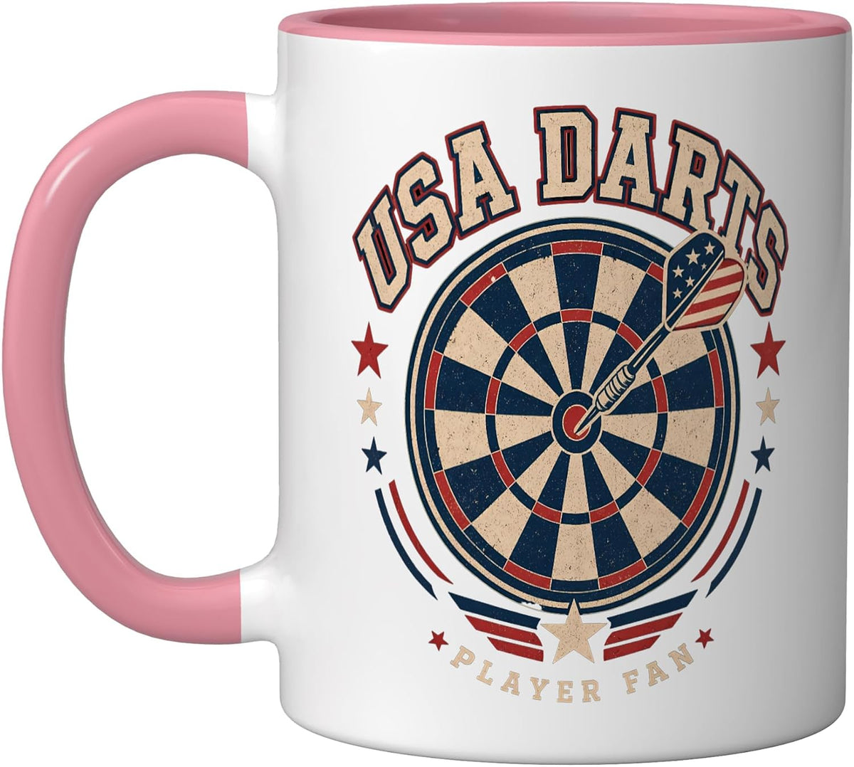 Usa Darts Player Fan American Flag Dartboard Design Ceramic Mug