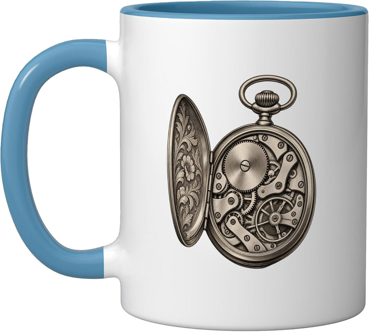 Engraved Pocket Watch Mechanism Horology Ceramic Mug