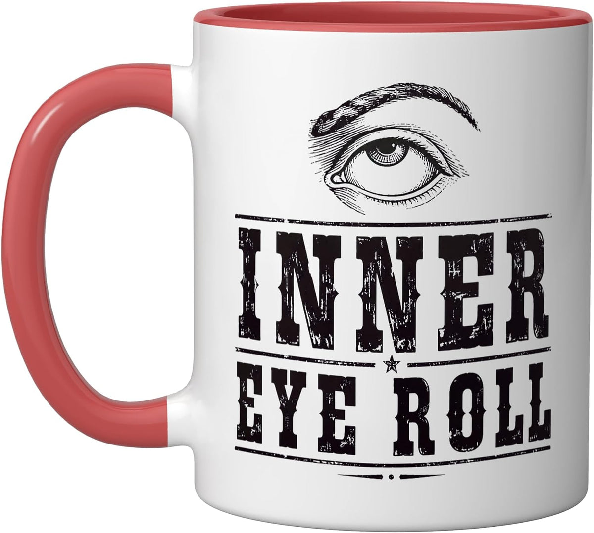 Inner Eye Roll Sarcastic Therapist Retro Lettering Ceramic Mug