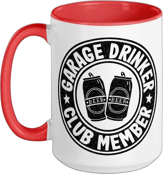Garage Drinker Club Member Day Drinking Dad Beer Mens Ceramic Mug