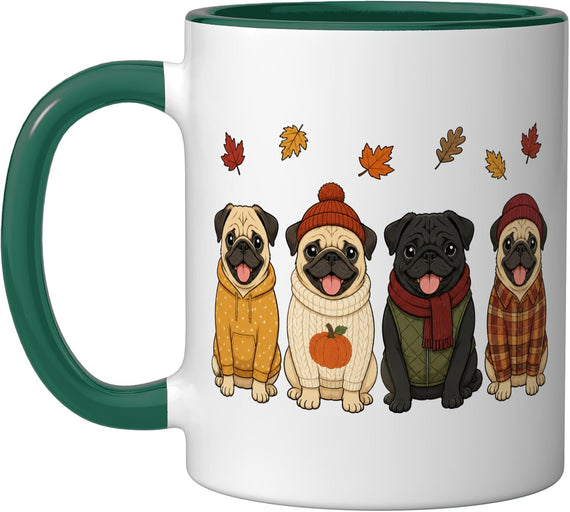 Pug Fall Autumn Season Pumpkin Dog Halloween Ceramic Mug