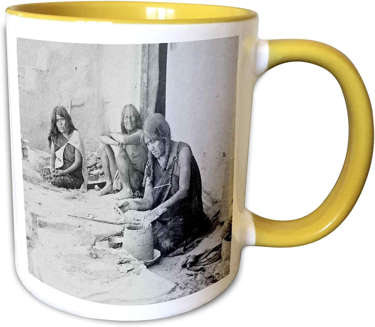 Hopi Indian Woman Coiling Clay Ceramic Mug