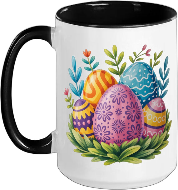 Colorful Easter Eggs Delight For Festive Family Spring Ceramic Mug