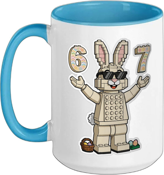 Building Bricks Happy Easter Day Bunny Eggs 6 7 Meme Kids Ceramic Mug