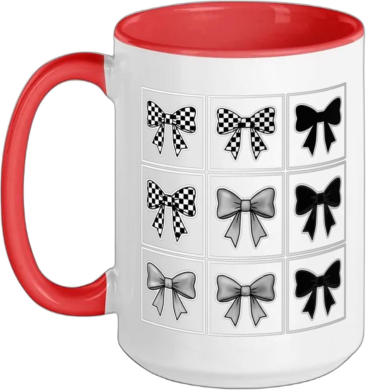 Car Racing Pit Crew Checkered Bow Racing Family Design Ceramic Mug