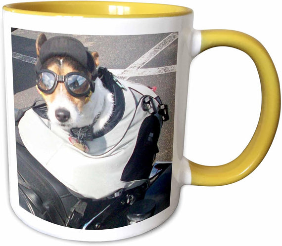 Sandy Mertens Dog Designs - Motorcycle Dog Ceramic Mug