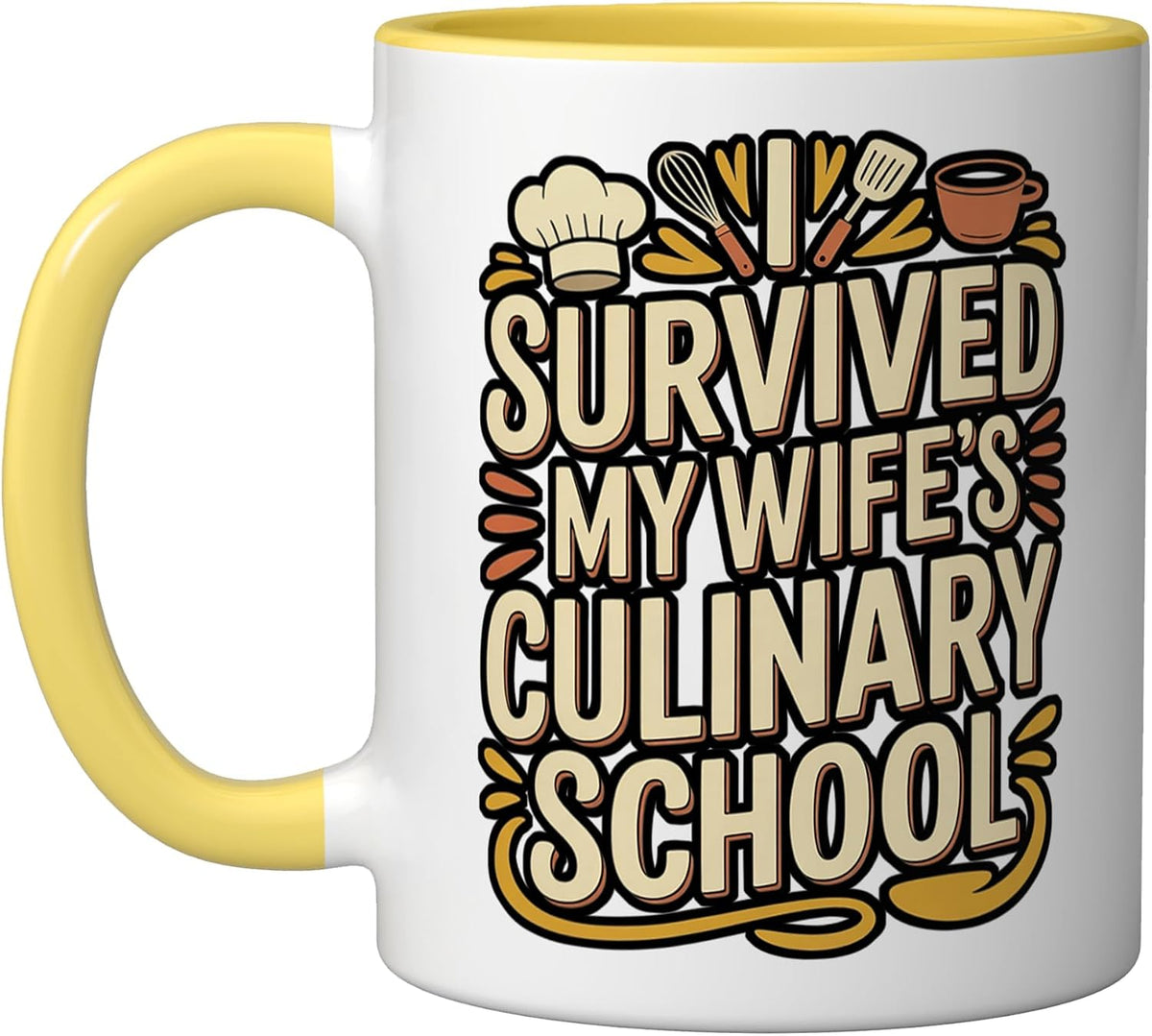 I Survived My Wife's Culinary School Funny Ceramic Mug