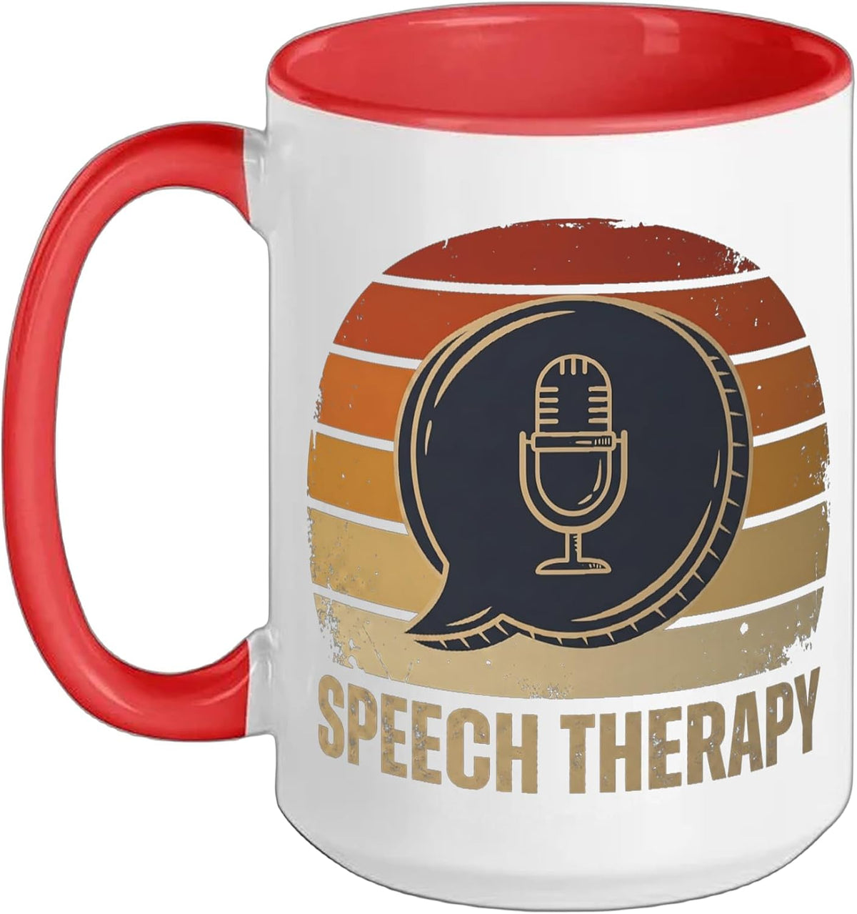 Speech Therapy Retro Sunset Vintage Slp Therapist Lover Ceramic Mug