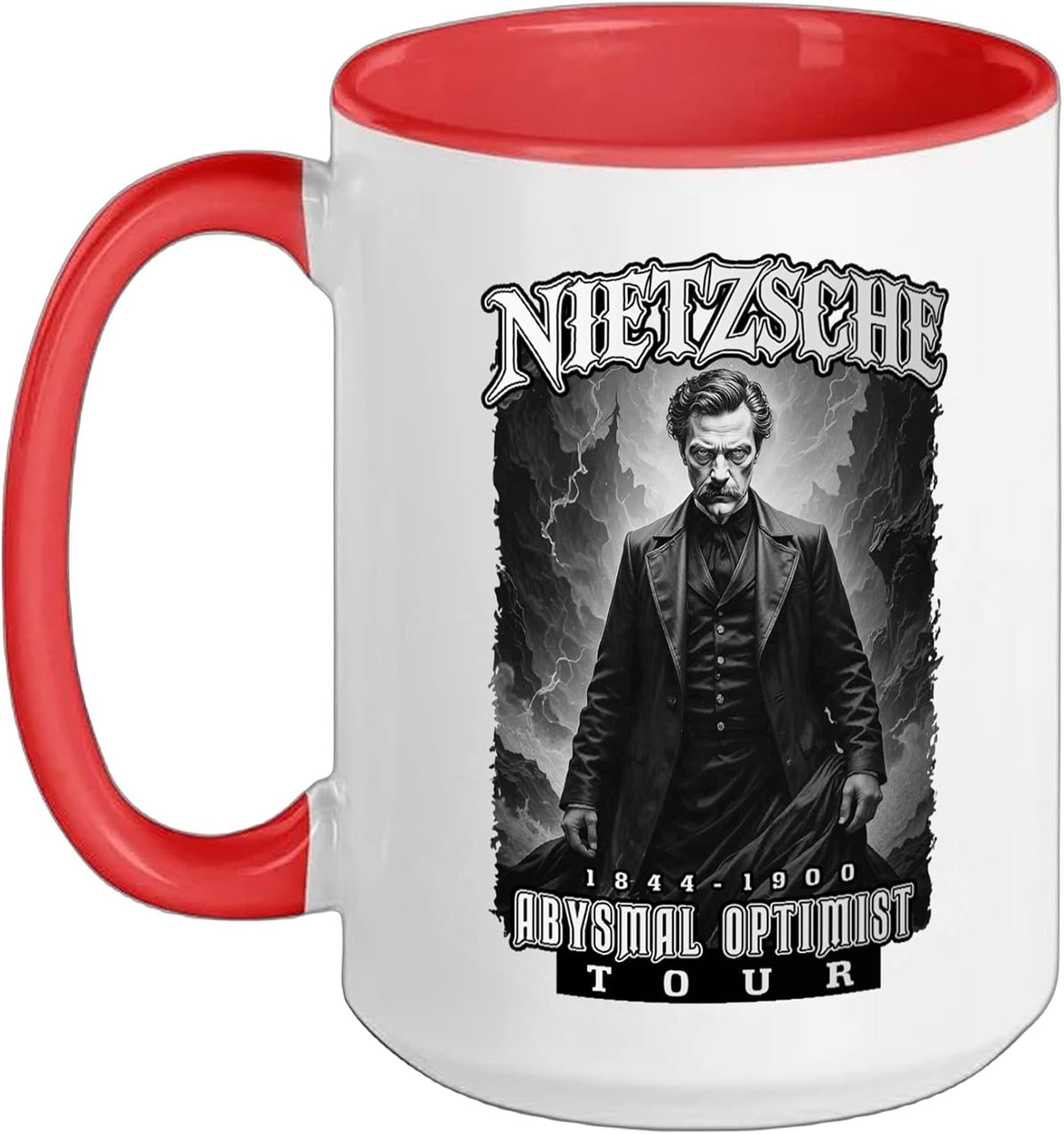 Nietzsche Heavy Metal Funny Philosophy Abysmal Optimist Ceramic Mug