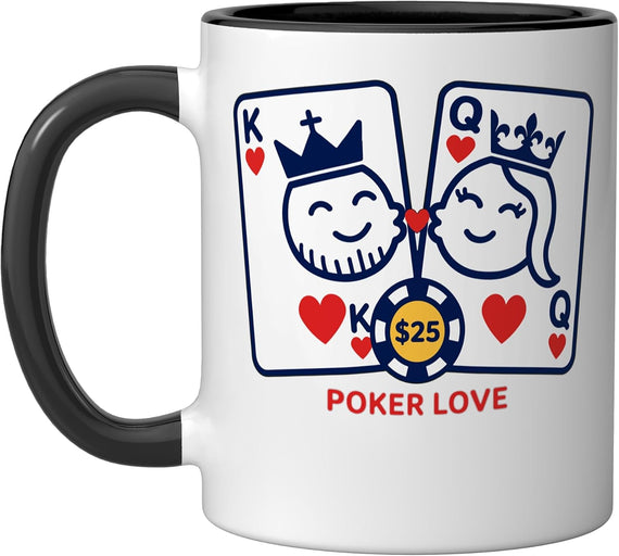 Poker Love King Queen Card Couple Ceramic Mug