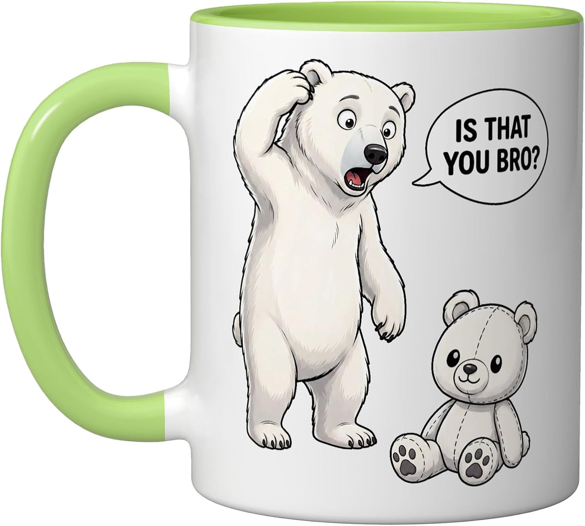 Polar Bear Is That You Bro Funny Animal Humor Ceramic Mug