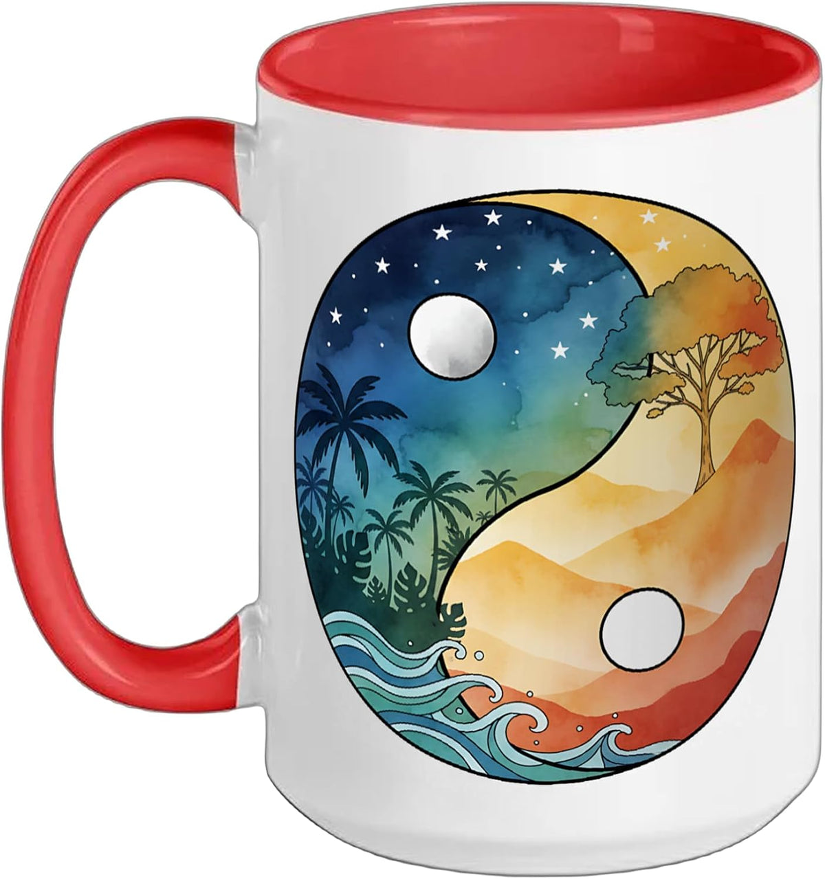 Yin Yang Mystic Graphic Chinese Art Philosophy Taoism Ceramic Mug
