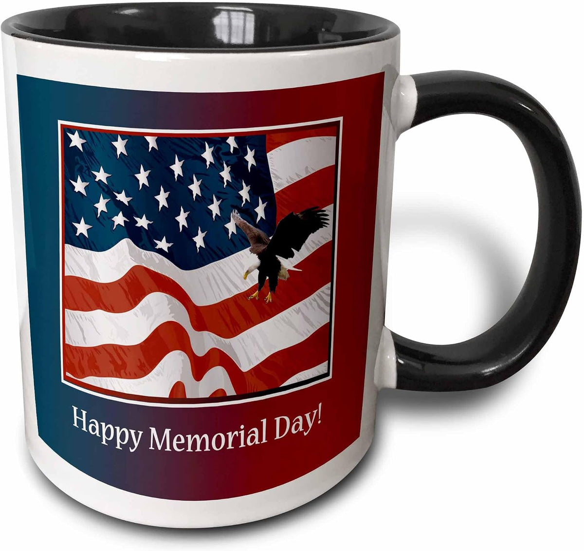 Eagle Landing On U. S. Flag, Memorial Day Ceramic Mug