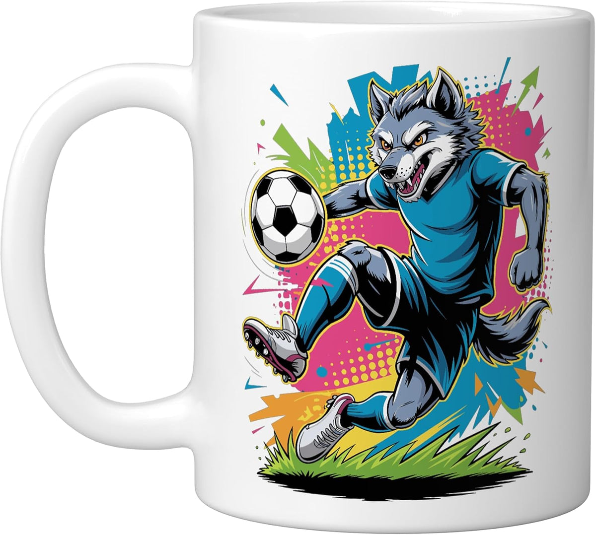 Soccer Wolf Pop Arts Ceramic Mug