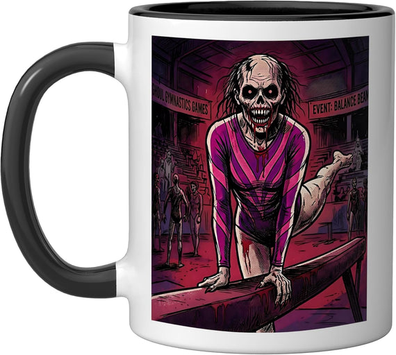 Gymnastics Ghoul Gymnast Zombie Undead Womens Girls Ceramic Mug