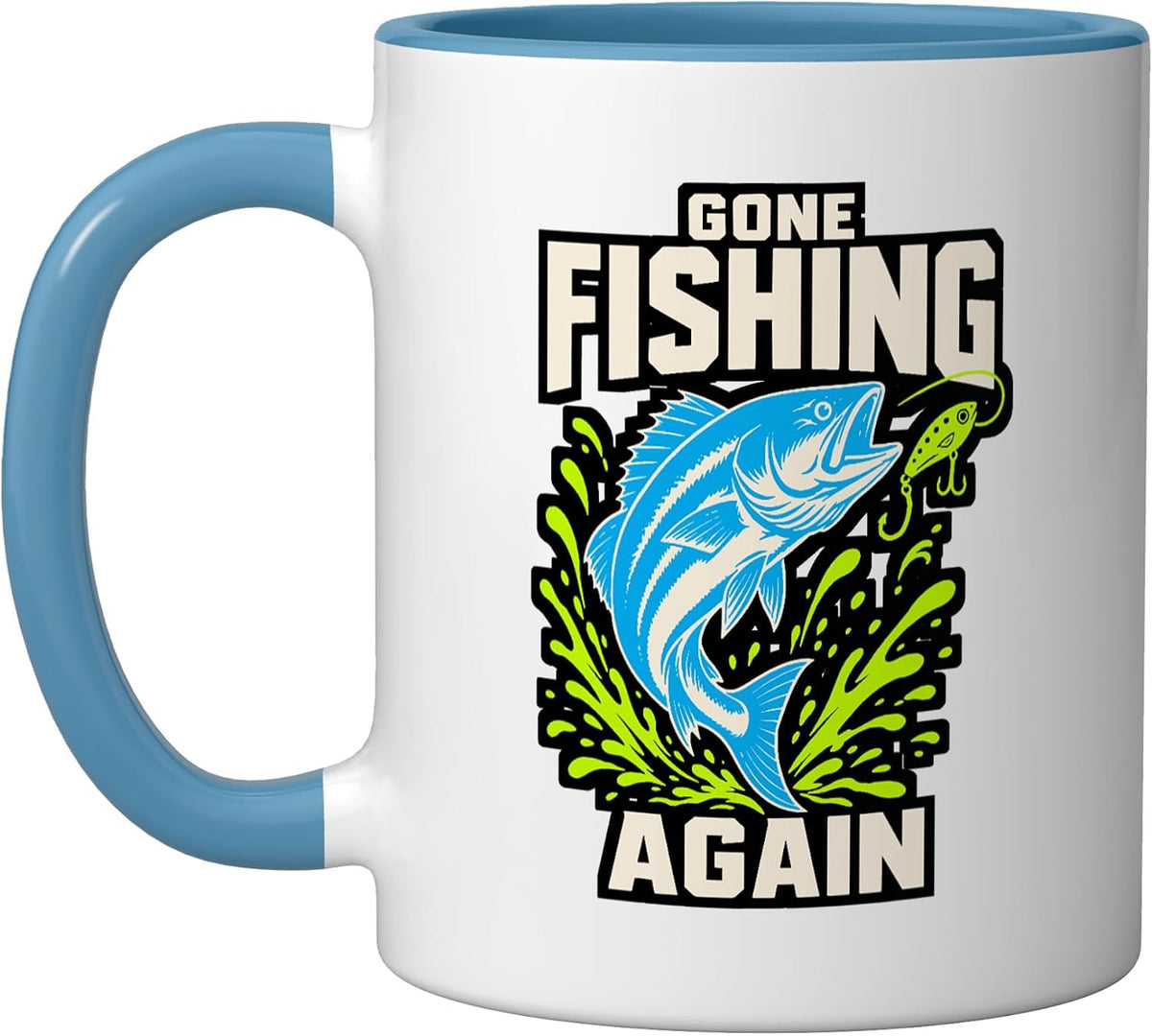 Gone Fishing Again Bass Fishermen Angler Ceramic Mug
