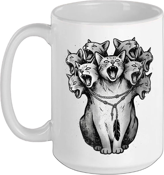 Cat Spooky Scary Halloween Cerberus Goth 90s Horror Ceramic Mug