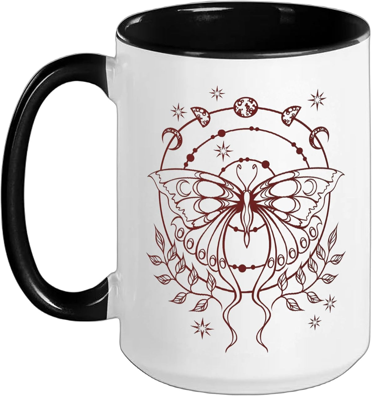 Alt Emo Fairy Grunge Fairycore Goth Moth Moon Phases Ceramic Mug