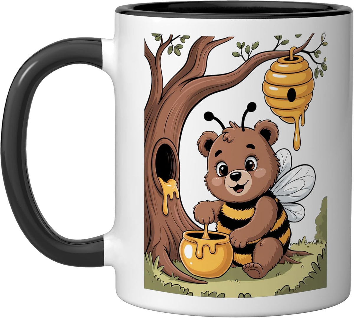 Sweet Bee Bear Beehive Honey Tree Forest Ceramic Mug