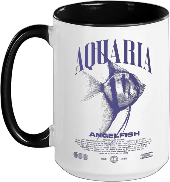 Aquaria Angelfish Vintage Aquarium Print Ceramic Mug