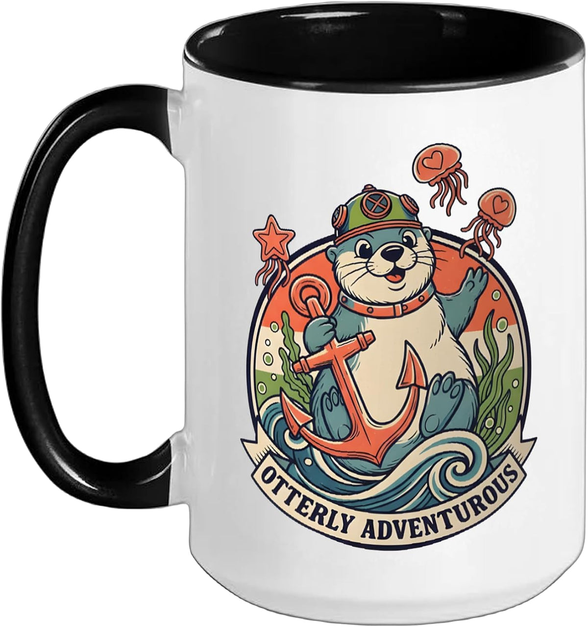 Otterly Adventurous Cute Sea Otter Animal Design Men Women Ceramic Mug