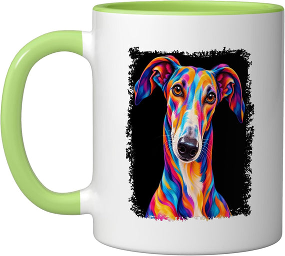Colorful Greyhound Rainbow Dog Pop Art Ceramic Mug