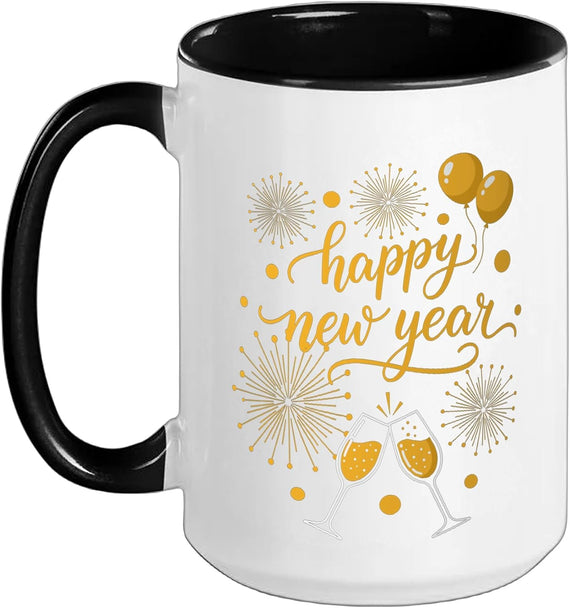 Happy Year Fireworks Nye Party Supplies Celebration Ceramic Mug