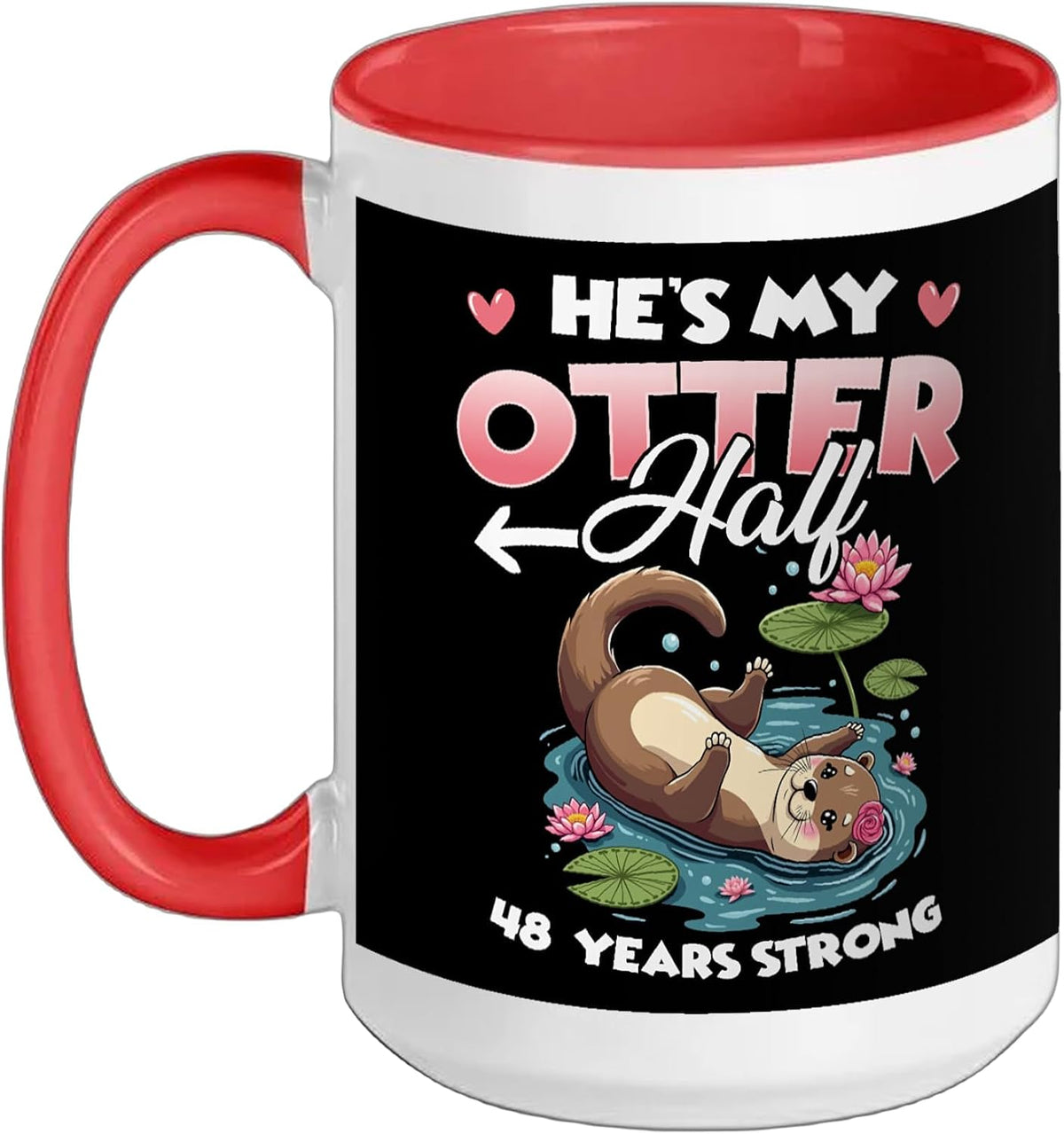 He's My Otter Half 48 Years Anniversary Couples Matching Ceramic Mug