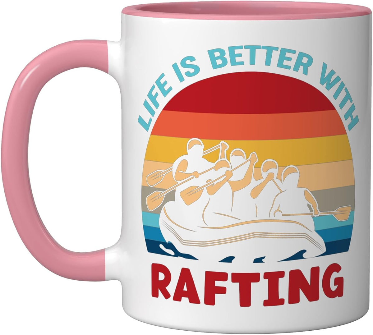 Retro Life Is Better With Rafting Vintage Raft Boat Ceramic Mug