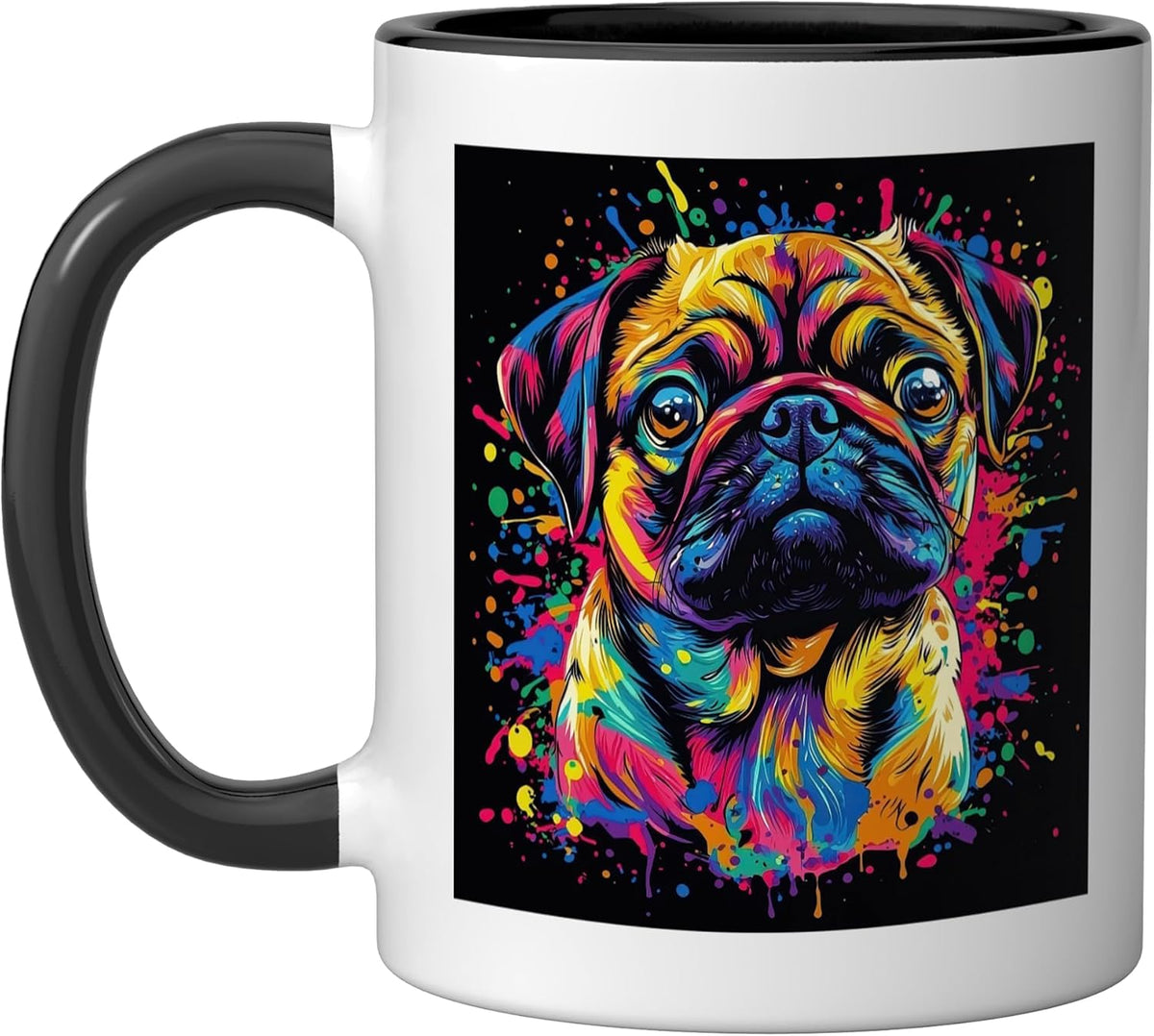 Colorful Painting Pug Ceramic Mug