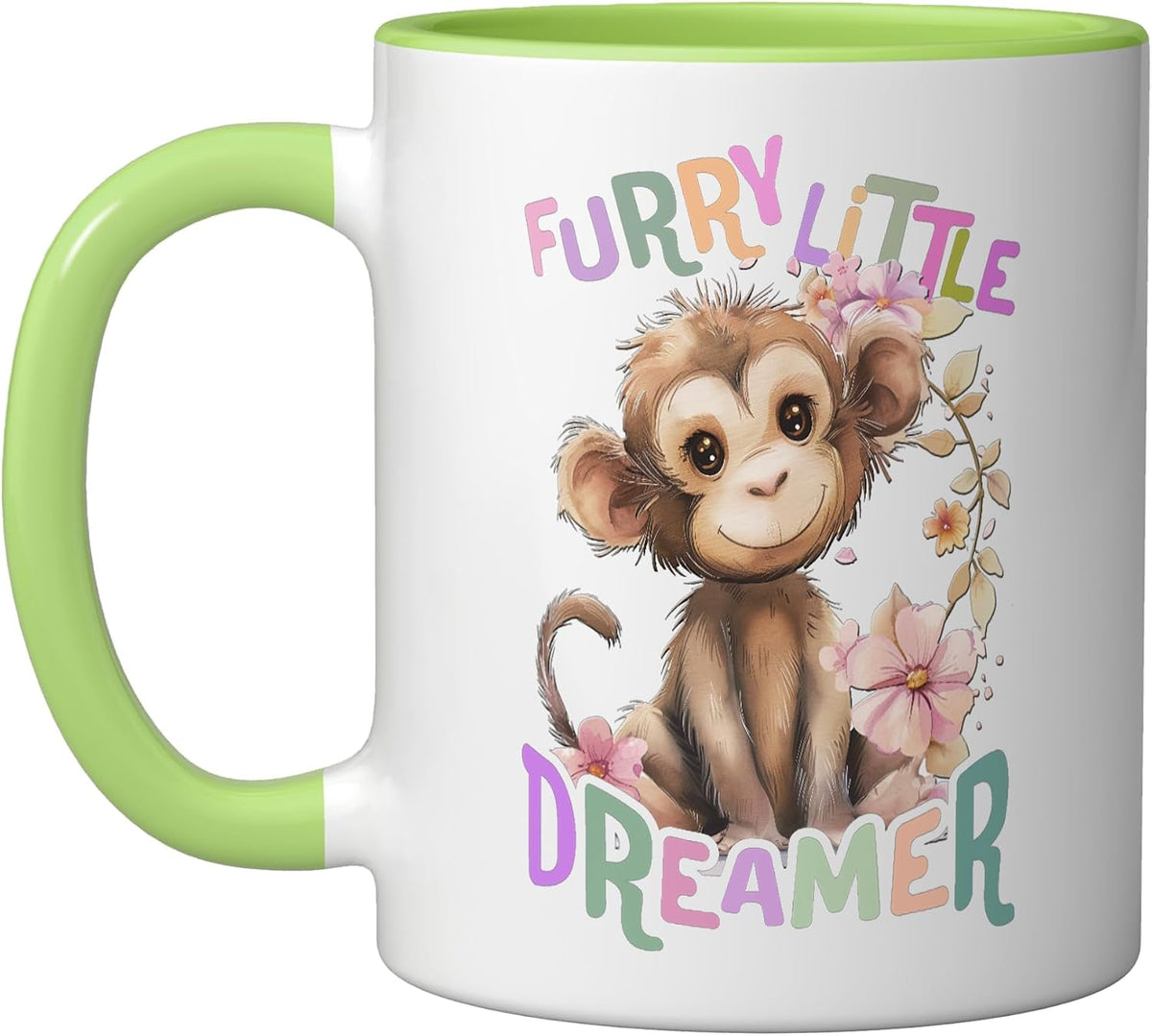 Baby Monkey With Flowers Little Dreamer Ape Monkeys Ceramic Mug