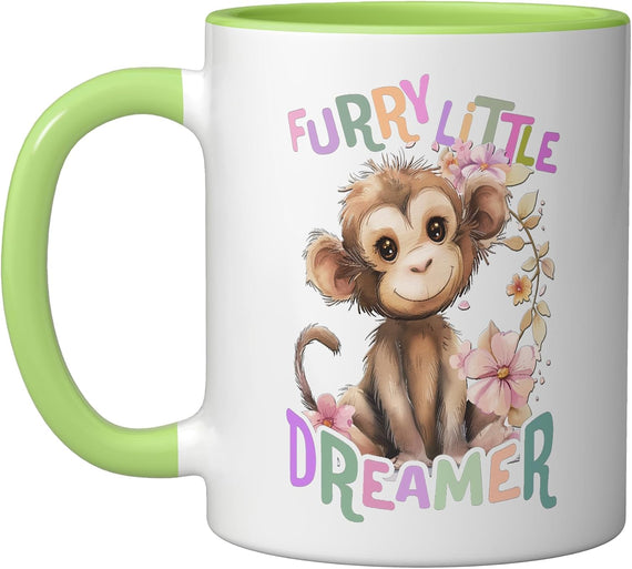 Baby Monkey With Flowers Little Dreamer Ape Monkeys Ceramic Mug
