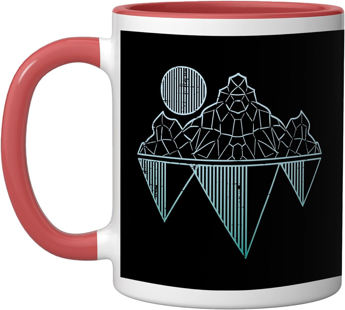 Geometric Mountain Sun Abstract Minimal Ceramic Mug